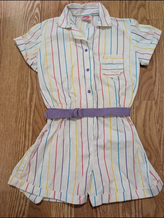 dreamsicle Other - Vintage Girls 80's 90's Rainbow Stripe Short Romper 10